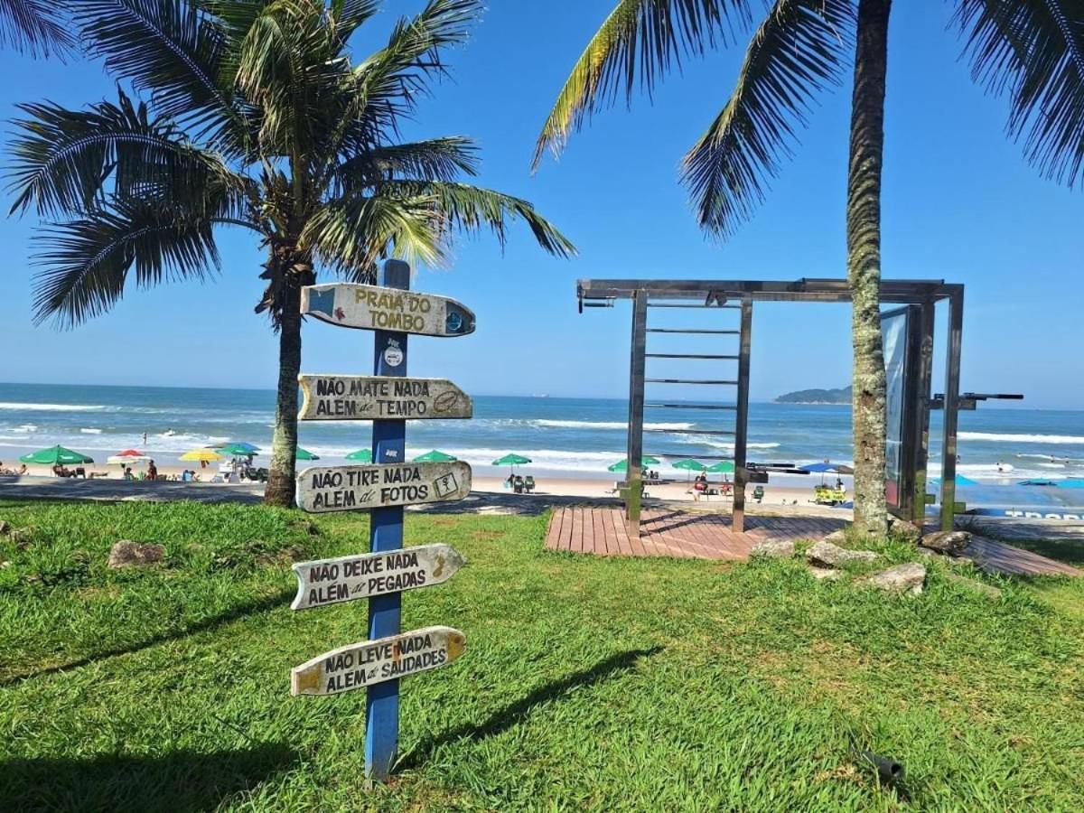 1E-Pe Na Areia Da Praia Do Tombo, 3 Quartos, Ar Cond, 2 Banheiros+Roupas De Cama กัวรูจา ภายนอก รูปภาพ